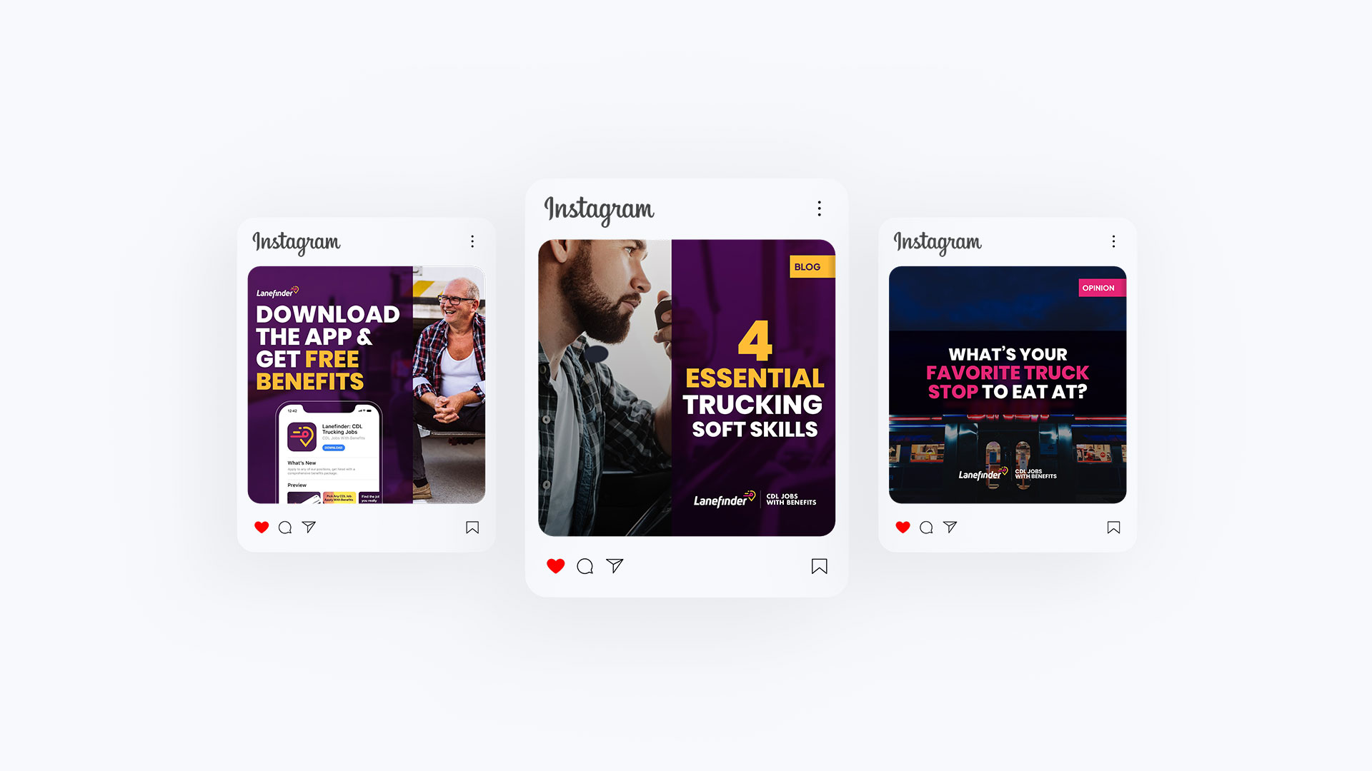 Lanefinder Social Media Posts